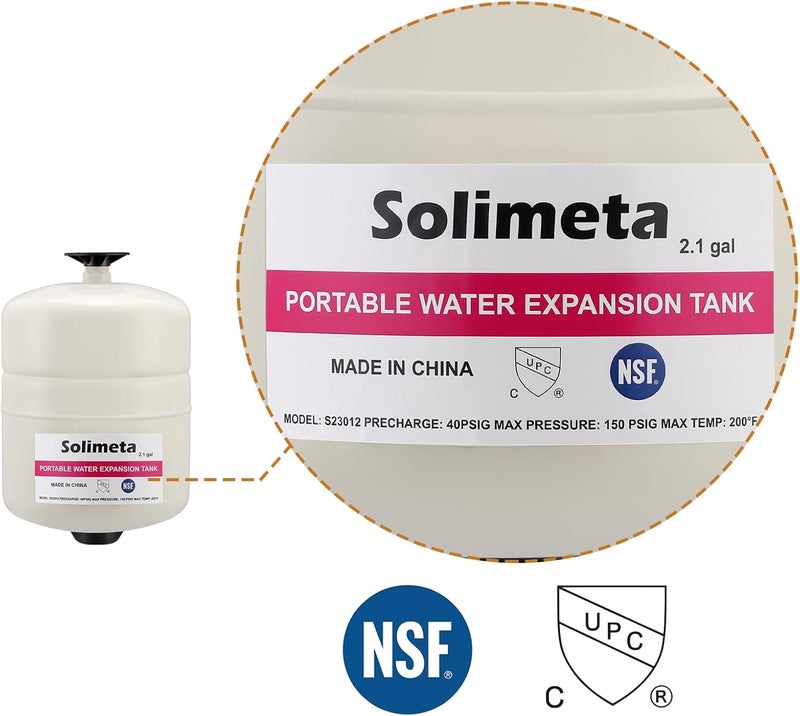Solimeta 2.1 Gallon Potable Water Expansion Tank With Adjustable Wall Mounting Bracket - Image 3